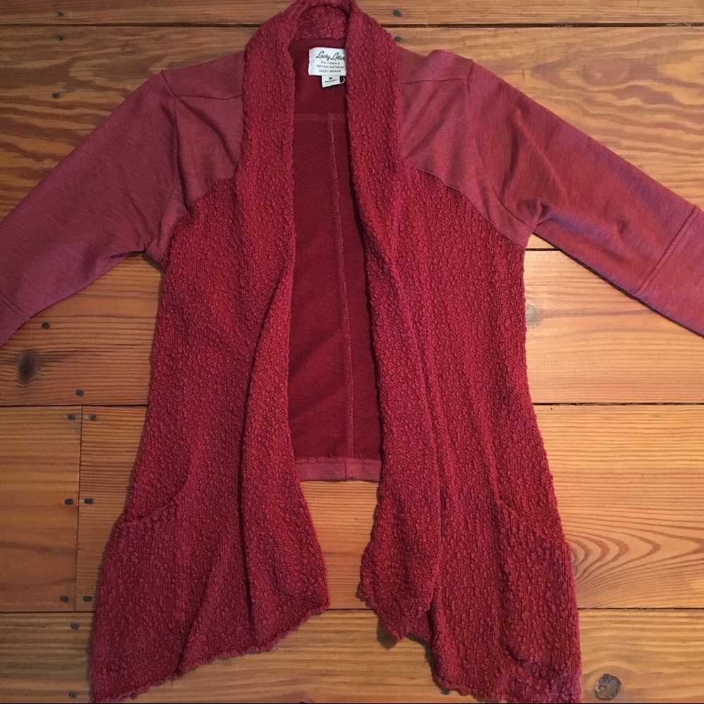 Lucky Brand Lucky Lotus Red Cardigan